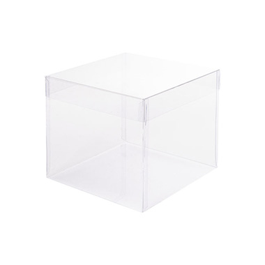 Acetate Corsage Bomboniere Box - Cello Acetate PVC Corsage Box (14x14x12cmH) Square Clear