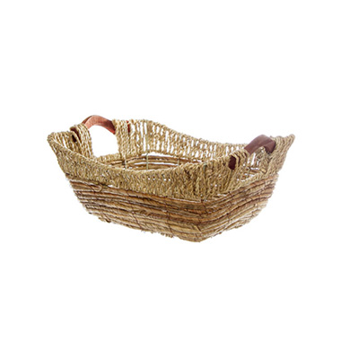 Hamper Tray & Gift Basket - Premium Seagrass Tray Rect. (34x28x12cmH) Natural