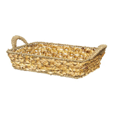 Hyacinth Tray Rect. with Handle (36x26x8cmH) Natural