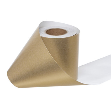 Wrapping Narrow Roll Solid Gloss Gold (10cmx25m)