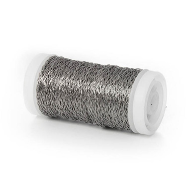Bouillon Crinkle Florist Wire - Wire Bouillon Effect 0.35mm 45m 28 gauges Zinc Silver