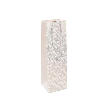 Wine Gift Bags - Wine Bag Single Bottle Pack 5 Diamond White (11x10x36cmH)