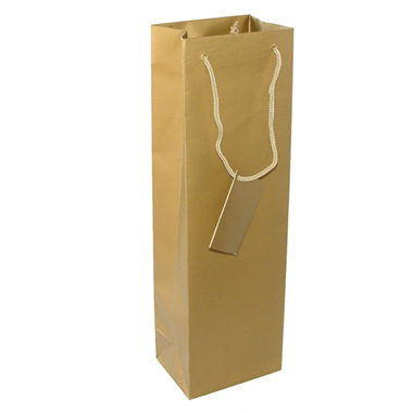 Wine Gift Bags - Wine Bottle Bags Single Pack 5 Gold  (10.5X9X35cmH)