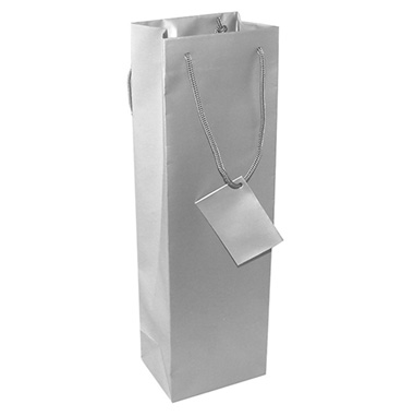 Wine Gift Bags - Wine Bottle Bags Single Pack 5 Silver (10.5X9X35cmH)