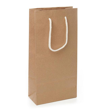 Wine Gift Bags - Wine Bag Two Bottles Kraft Paper Rope Handle (17X9X35cmH)