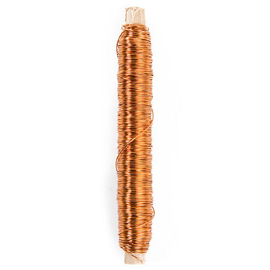 Coloured Copper Florist Wire - Painted Metallic Wire 0.55mmx50m on Stick 100g Gold 23ga