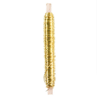 Coloured Copper Florist Wire - Painted Metallic Wire 0.55mmx50m onStick 100g LightGold 23ga
