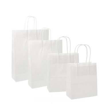 White Kraft Paper Bag Shopper Extra Small (140Wx75Gx165mmH)