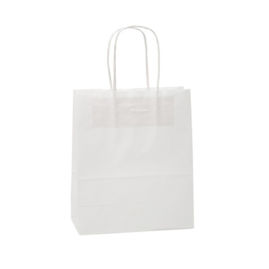 White Kraft Paper Bag Shopper Medium (180Wx85Gx215mmH)