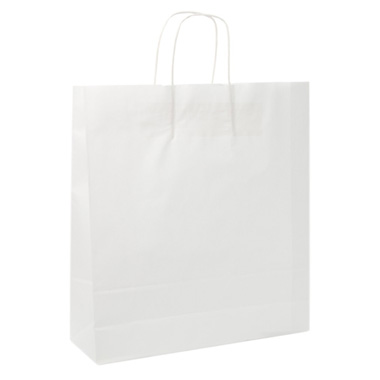 Kraft Paper Carry Bags - White Kraft Paper Bag Boutique Giant (450Wx150Gx430mmH)