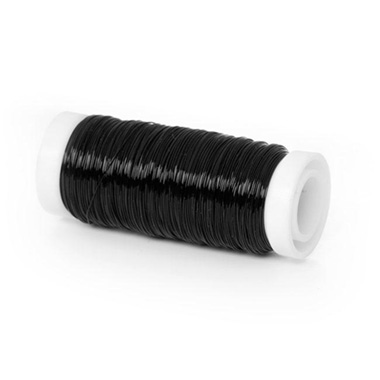 Coloured Decor Wire - Wire Shiny 0.35mmx132m 28 gauges 100g Spool Black