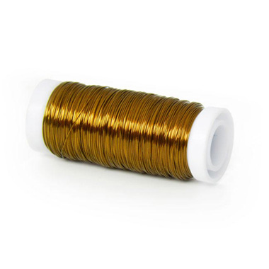Coloured Decor Wire - Wire Shiny 0.35mmx132m 28 gauges 100g Spool Gold