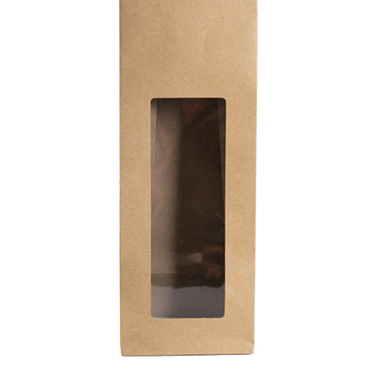 Wine Window Single Gift Bag Kraft Brown (110Wx90Gx390mmH)