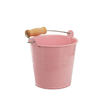 Tin Bucket Bambino Baby Pink (8Dx7cmH)