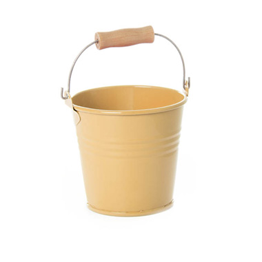 Tin Buckets Pail with Handle - Tin Bucket Bambino Cream (8Dx7cmH)