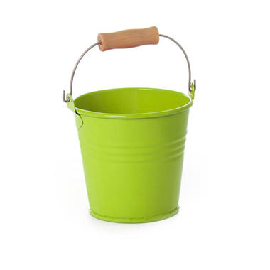 Tin Buckets Pail with Handle - Tin Bucket Bambino Lime (8Dx7cmH)