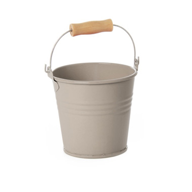 Tin Buckets Pail with Handle - Tin Bucket Bambino Latte (8Dx7cmH)