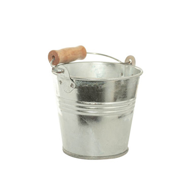 Tin Bucket Bambino Zinc Silver(8Dx7cmH)