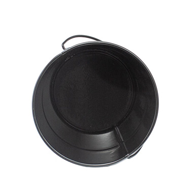 Tin Bucket with Handle Black (12.5Dx10.5cmH)