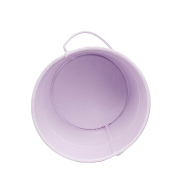 Tin Bucket with Handle Lavender (12.5Dx10.5cmH)