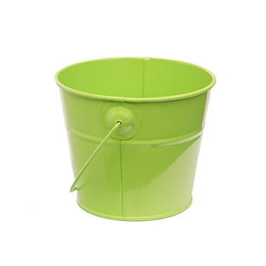Tin Bucket with Handle Lime (12.5Dx10.5cmH)
