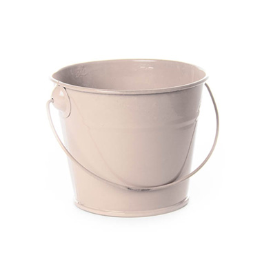 Tin Buckets Pail with Handle - Tin Bucket with Handle Latte (12.5Dx10.5cmH)