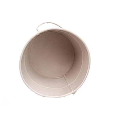Tin Bucket with Handle Latte (12.5Dx10.5cmH)