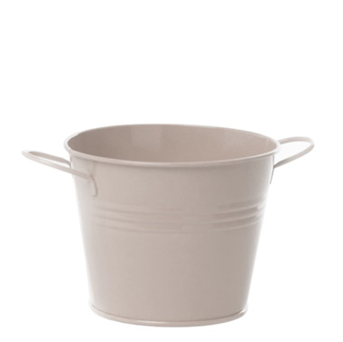 Tin Buckets Pail side handles - Tin Pot Medium side Handles Latte (15.5Dx12cmH)