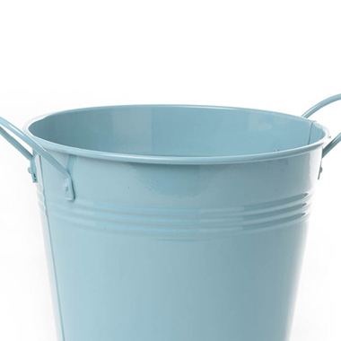 Tin Pot Large side Handles Baby Blue (18Dx15cmH)