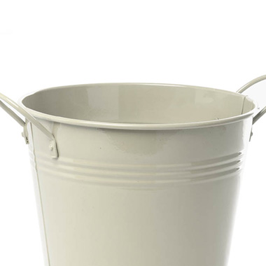 Tin Pot Large side Handles Light Grey (18Dx15cmH)