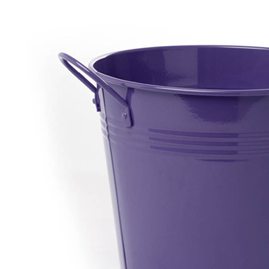 Tin Pot Large side Handles Violet (18Dx15cmH)