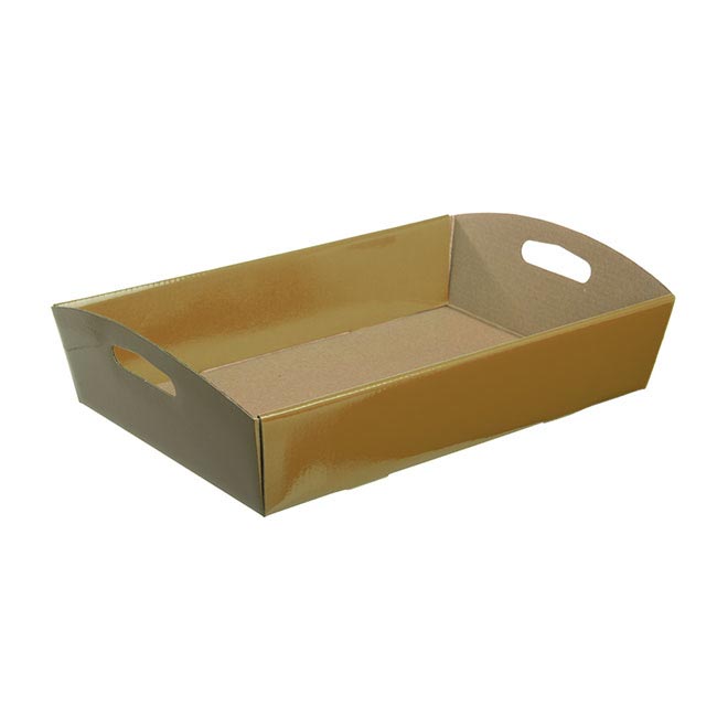 Hamper Tray Flat Pack Medium Gold (34x22x7cmH)