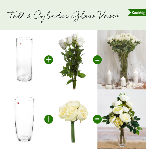 tall cylinder vase shapes go best with long stemmed flowers