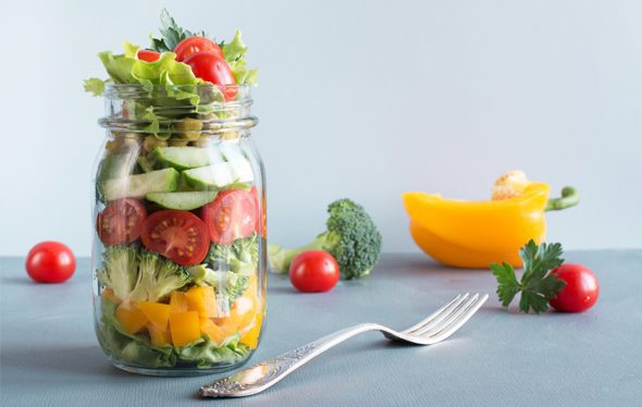 Grab & go mason jar salad container