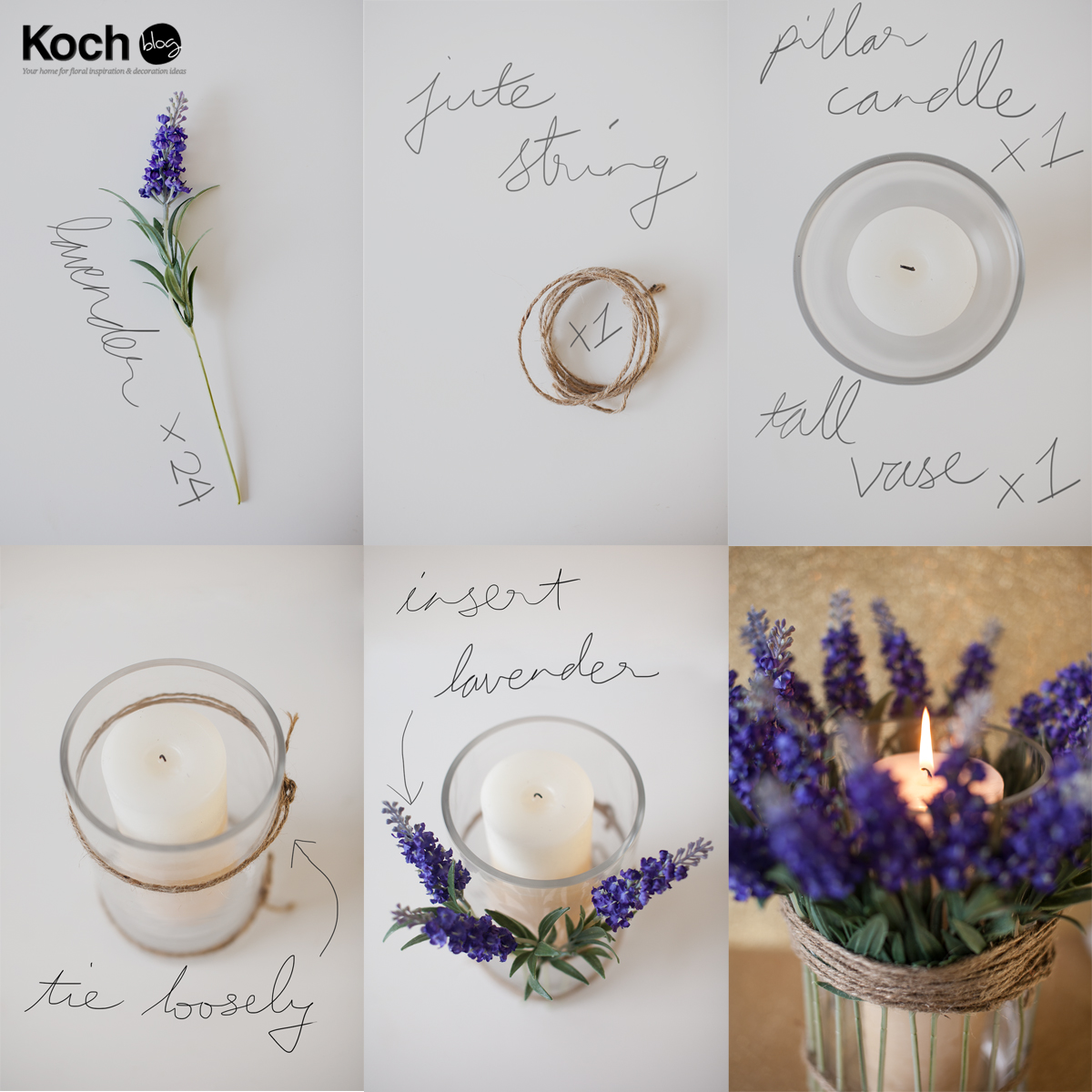 How To Decorate Pillar Candles With Lavender The Koch Blog
